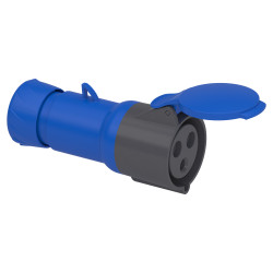 Кабельна розетка PratiKa, пряма, 16 A, 2P + E, 200-250 B AC, IP44 - зображення 1