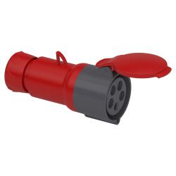 Кабельна розетка PratiKa, пряма, 32 A, 3P + N + E, 380-415 B AC, IP44 - зображення 1