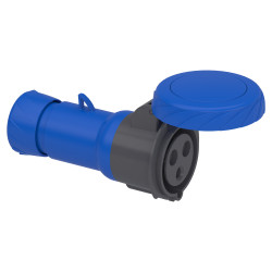 Кабельна розетка PratiKa, пряма, 32 A, 2P + E, 200-250 B AC, IP67 - зображення 1