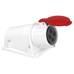 Розетка PratiKa, кутова, настінна, 32A, 3P + E, 380-415 B AC, з'єднання гвинтами - зображення 1