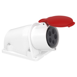 Розетка PratiKa, кутова, настінна, 32A, 3P + N + E, 380-415 B AC, з'єднання гвинтами - зображення 1