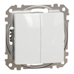 Кнопковий двоклавішний вимикач 10A, білий, Sedna Design & Elements - зображення 1