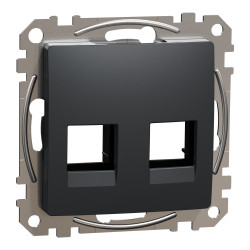 Центральна плата для подвійного роз'єму RJ45, cat5e, 6 UTP, чорна, Sedna Design - зображення 1