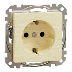 Розетка з заземленням та зі шторкою Береза Sedna Elements - зображення 1