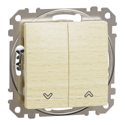 Кнопковий вимикач для жалюзі, електронне блокування 10 АХ, Береза Sedna Elements - зображення 1