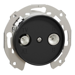 Прохідна TV-R розетка Renova, чорна - зображення 1