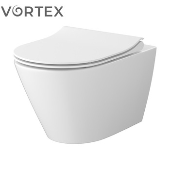 Унітаз підвісний із турбозмивом Zen Pro Vortex з кришкою Slim