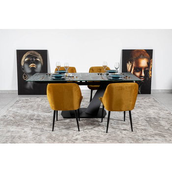 Стіл обідній Луара Laminam Verde Alpi Lucidato 90х160(240)х76 Аква Родос - зображення 1