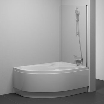 Шторка для ванни одноелементна CVSK1 ROSA II 160-170 R Transparent RAVAK - зображення 1