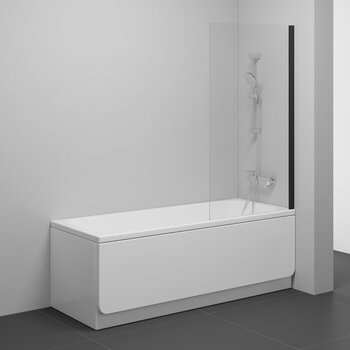 Шторка для ванны неподвижная одноэлементная NVS1-80 Transparent Black 7O840100Z1 RAVAK - зображення 1