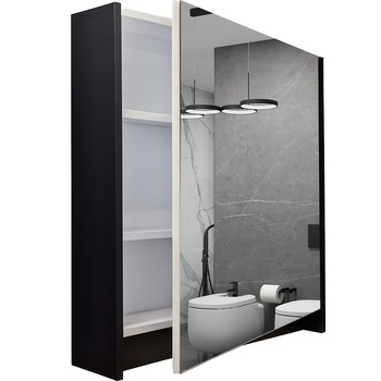 Шафка-дзеркало Emily EmMC-70 чорний Air-Line - зображення 1