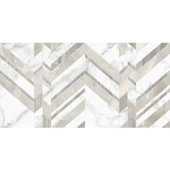 Плитка настенная Marmo Bianco шеврон 300x600x9 Golden Tile - зображення 1