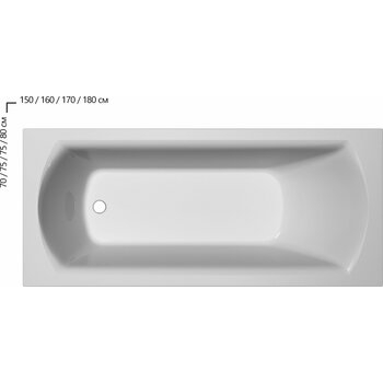 Ванна прямокутна DOMINO II 170х75, RAVAK - зображення 1