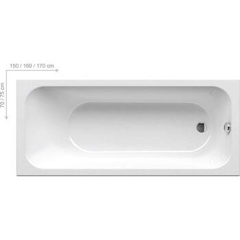 Ванна прямокутна Chrome Slim 160x70 RAVAK - зображення 1
