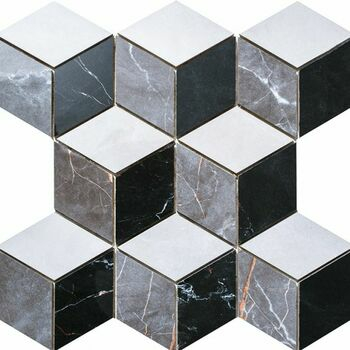 Мозаїка CMD K91001 С3 Shine White Grey Black 290x300x10 Котто Кераміка - зображення 1