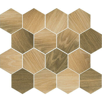 Мозаїка Wood Natural Mix Heksagon MAT 220x255 Paradyz - зображення 1