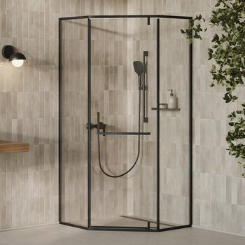 Душова кабіна X-Point Slim XPSHP3 90 чорний Transparent RAVAK - зображення 1