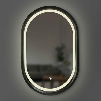 Дзеркало Freedom Slim LED 450x750 Black Luxury Wood - зображення 1