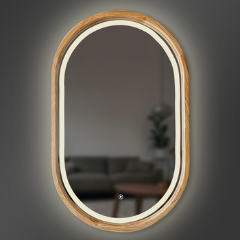 Дзеркало Freedom Slim LED 550x850 Natural Light Luxury Wood - зображення 1