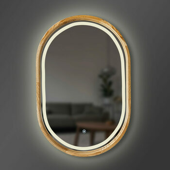 Дзеркало Freedom Slim LED 550x850 Natural Dark Luxury Wood - зображення 1