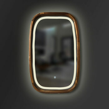 Дзеркало New Art Slim LED 450x750 Natural Walnut Luxury Wood - зображення 1
