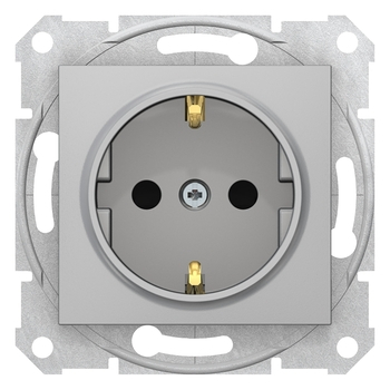 Розетка з заземленням Алюміній SEDNA (SDN3000160), Schneider Electric - зображення 1