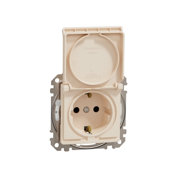 Розетка з заземленням IP44 Бежевий Sedna Design & Elements (SDD212024), Schneider Electric - зображення 1