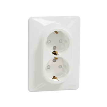 Розетка подвійна з заземленням Білий Sedna Design & Elements (SDD311221), Schneider Electric - зображення 1