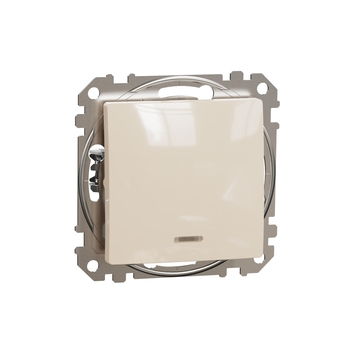 Перемикач 1-клавішний Бежевий Sedna Design & Elements (SDD112106L), Schneider Electric - зображення 1