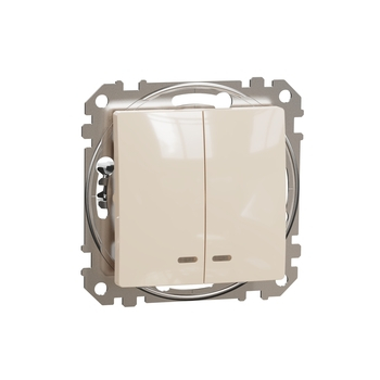 Вимикач 2-клавішний Бежевий Sedna Design & Elements (SDD112105L), Schneider Electric - зображення 1