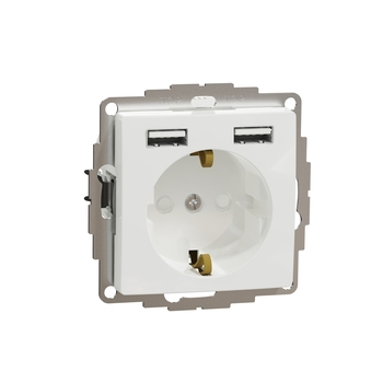 Розетка з заземленням + USB Білий Sedna Design & Elements (SDD111052), Schneider Electric - зображення 1