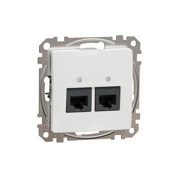 Розетка подвійна RJ45 cat5E UTP Білий Sedna Design & Elements (SDD111452), Schneider Electric - зображення 1