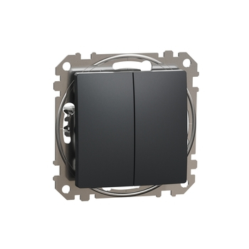 Перемикач 2-клавішний Чорний Sedna Design & Elements (SDD114108), Schneider Electric - зображення 1