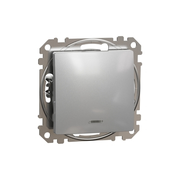 Перемикач 1-клавішний Алюміній Sedna Design & Elements (SDD113106L), Schneider Electric - зображення 1