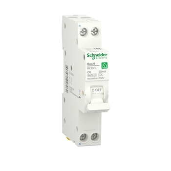 Диференційний автоматичний вимикач 6kA 1M 1P+N 6A C 30mA А RESI9 (R9D88606), Schneider Electric - зображення 1