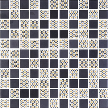 Мозаика GMP 0825002 С2 Print 2-Black MATT 300×300x8 Котто Керамика - зображення 1