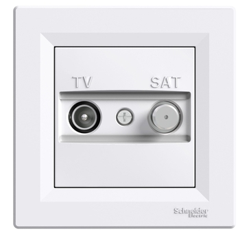 Розетка TV-SAT прохідна 4dB Білий ASFORA (EPH3400221), Schneider Electric - зображення 1