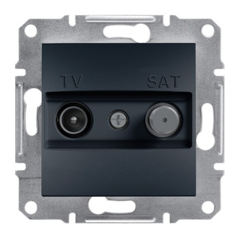 Розетка TV-SAT кінцева 1dB Антрацит ASFORA (EPH3400171), Schneider Electric - зображення 1