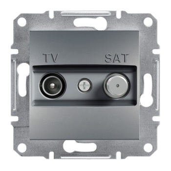 Розетка TV-SAT кінцева 1dB Сталь ASFORA (EPH3400162), Schneider Electric - зображення 1