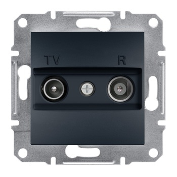 Розетка TV-R прохідна 4dB Антрацит ASFORA (EPH3300271), Schneider Electric - зображення 1