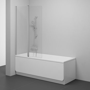 Шторка для ванны двухэлементная CVS2-100 L Transparent, (7QLA0U00Z1) RAVAK - зображення 1