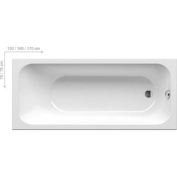 Ванна прямокутна CHROME 150x70, RAVAK - зображення 1