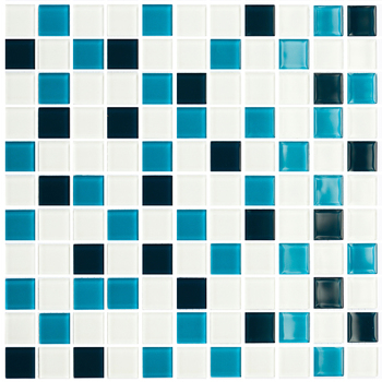 Мозаика GM 4021 C3 Cerulean D-Cerulean M-White 300x300x4 Котто Керамика - зображення 1