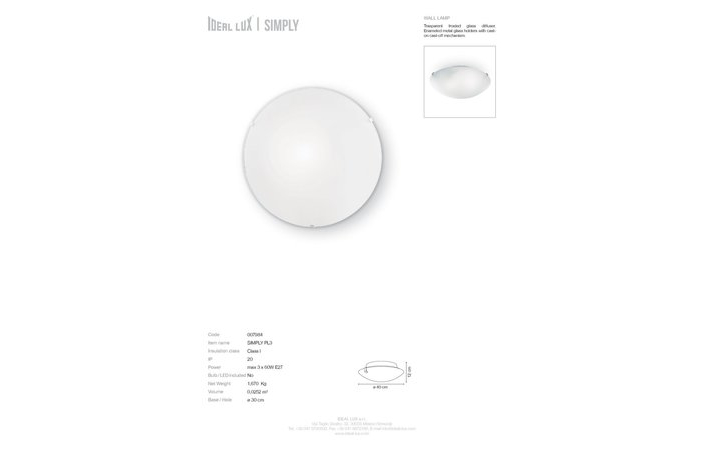 Светильник SIMPLY PL3 (007984), IDEAL LUX - Зображення 007984_SC.jpg