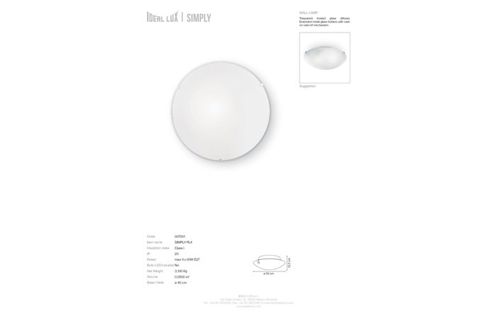 Светильник SIMPLY PL4 (007991), IDEAL LUX - Зображення 007991_SC.jpg