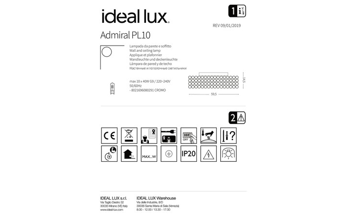 Светильник ADMIRAL PL10 (080291), IDEAL LUX - Зображення 080291-.jpg