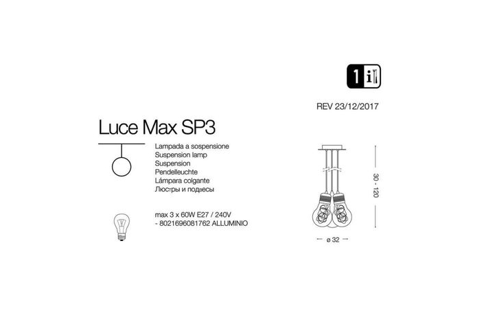 Люстра LUCE MAX SP3 (081762), IDEAL LUX - Зображення 081762-1.jpg