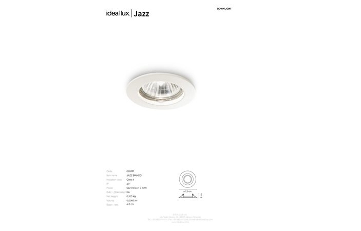 Точечный светильник JAZZ NICKEL (083087), IDEAL LUX - Зображення 083117_SC.jpg