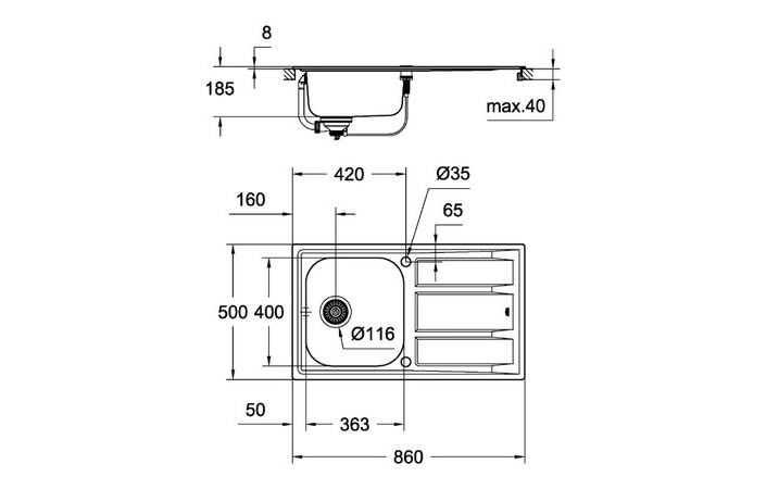 Кухонна мийка K400 (31566SD0), Grohe - Зображення 0f6c1-040557.jpg