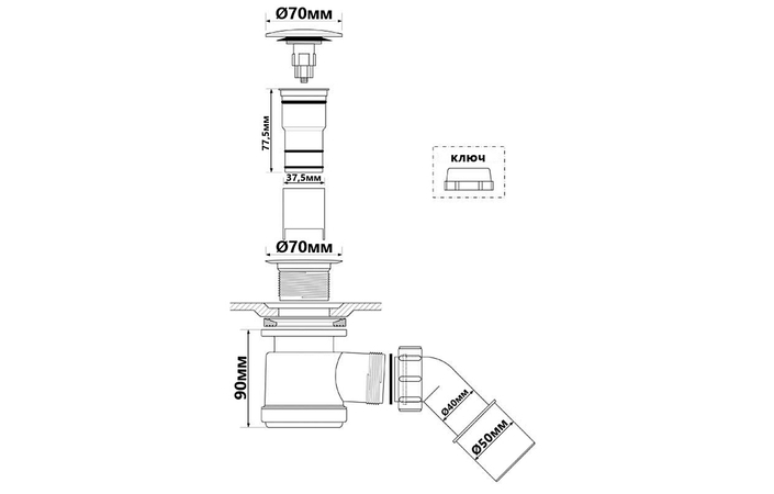 Комплект душова кабіна Alienta C 90х90 Black піддон Tinos C Compact сифон HC26CLMB Black RADAWAY - Зображення 105960343-b71a7.jpg